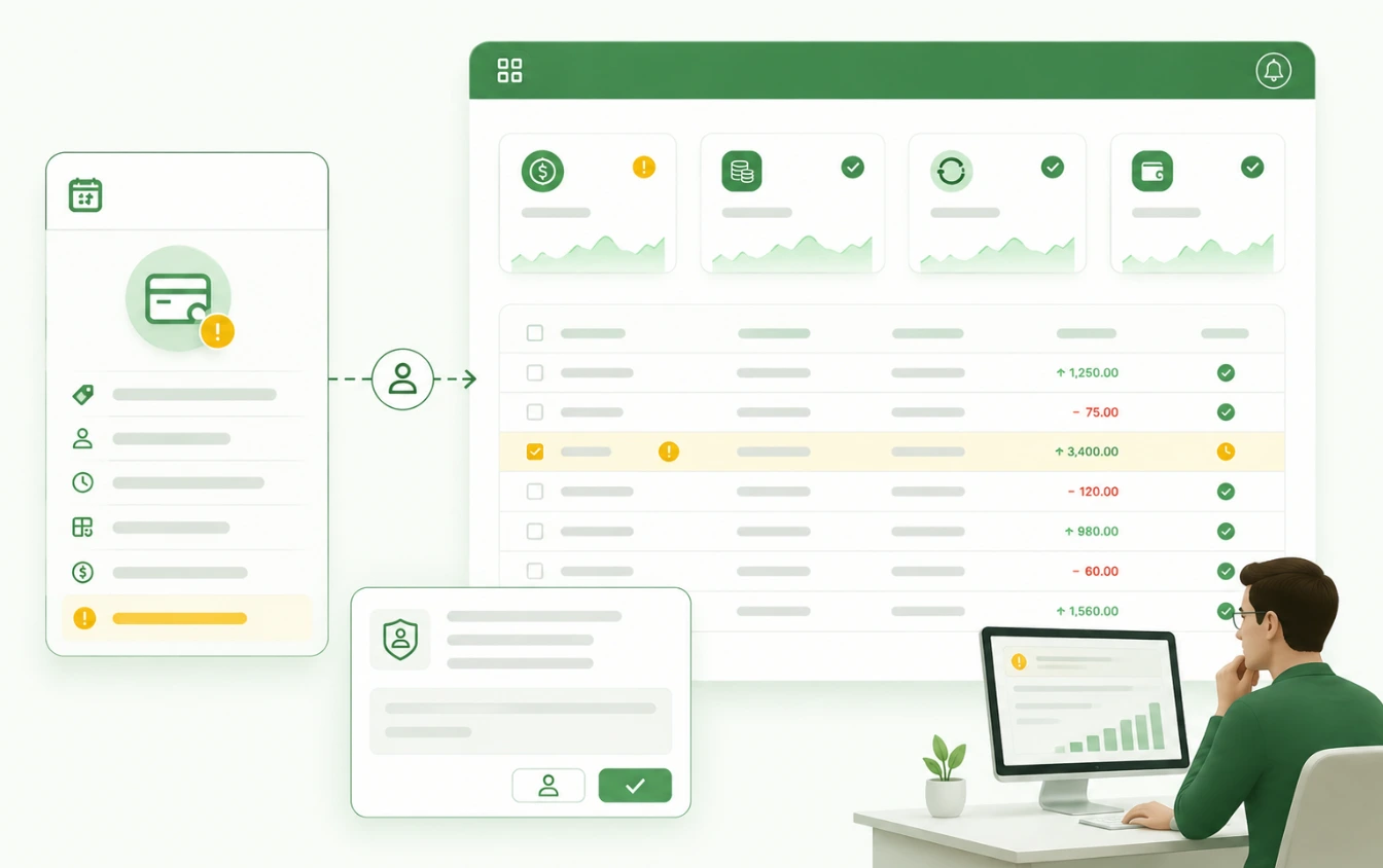 Getme Financial step 5 — review stays human: unclear items remain reviewable before decisions.