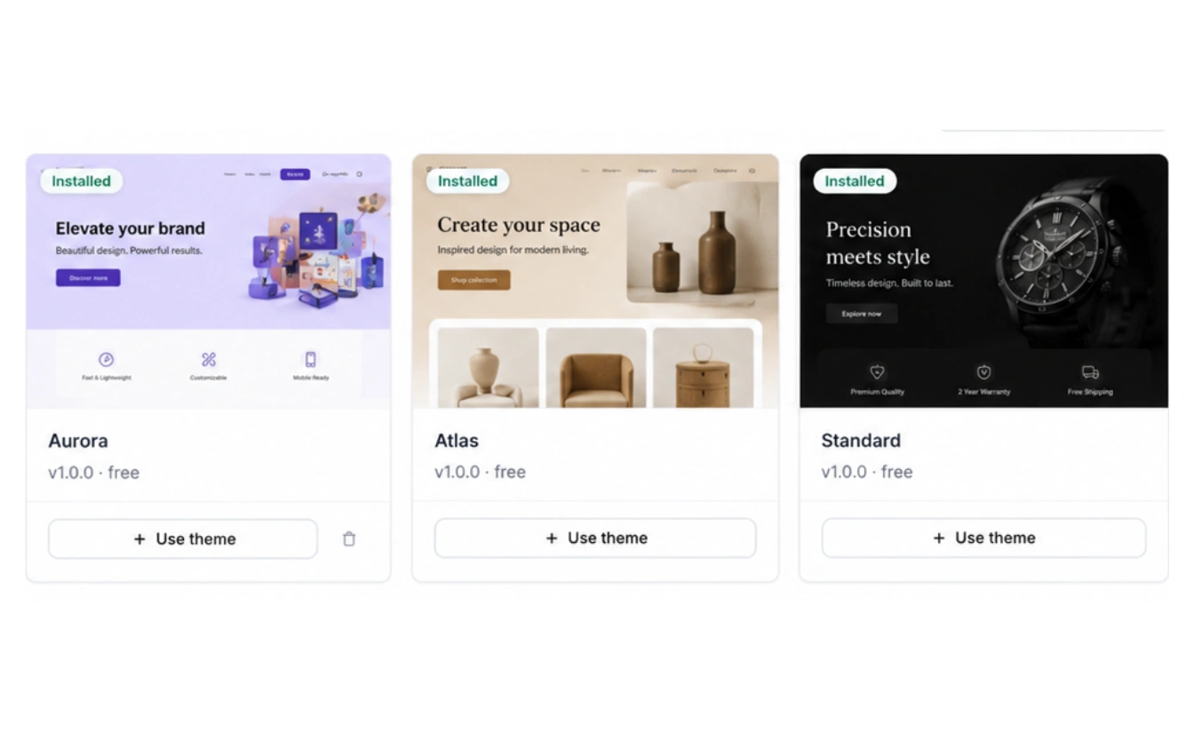 Getme Sites ready-made designer-grade themes as a launch foundation you can fully customise.